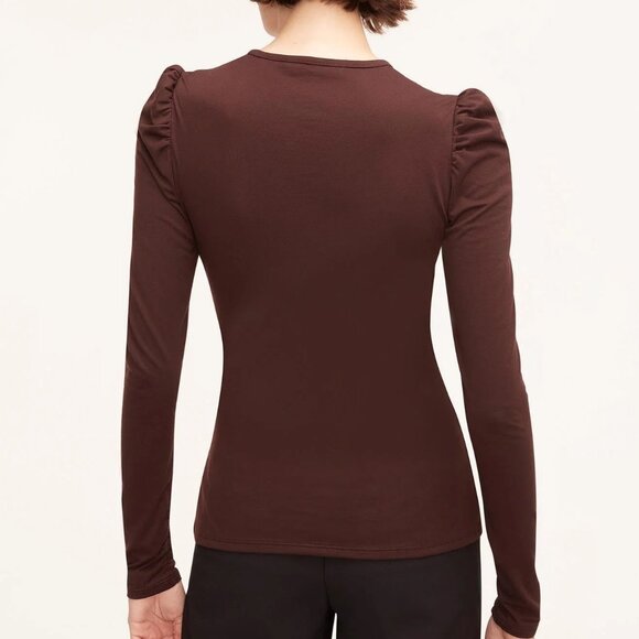 Rebecca Taylor Long Sleeve Ruched Top | Brown | Size XS | NWT - Picture 2 of 3